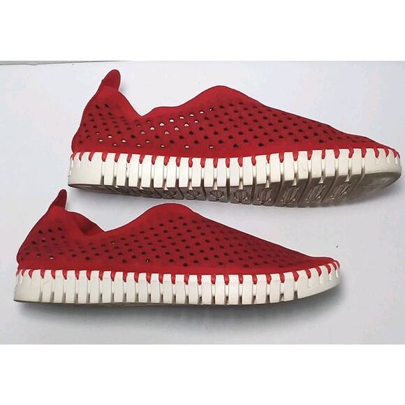 Ilse Jacobsen Tulip Slip On Raspberry Textile Rubber Sole Loafer EUR 38 US 6 - Picture 3 of 6